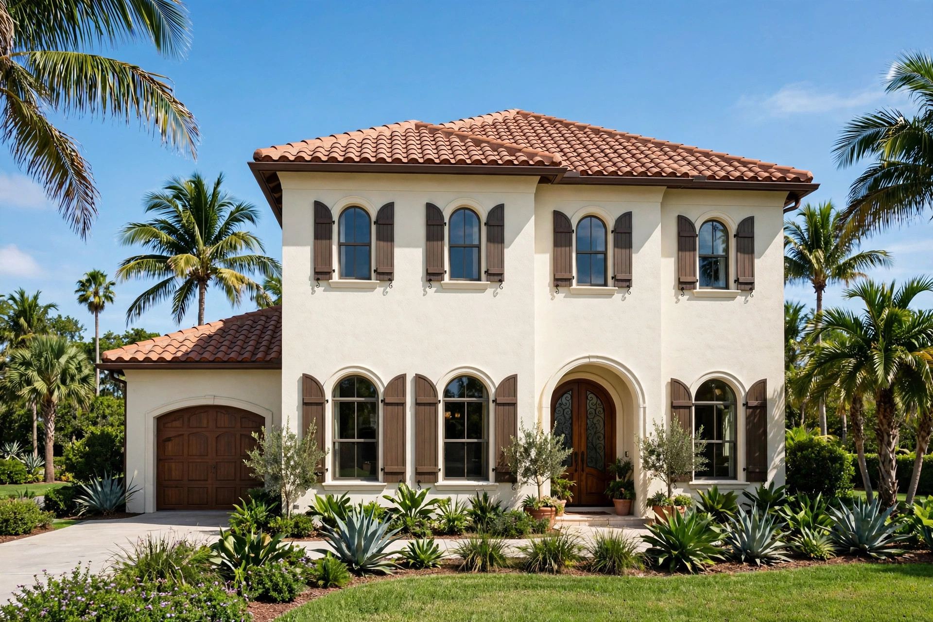 Mediterranean home with a terracotta tile roof